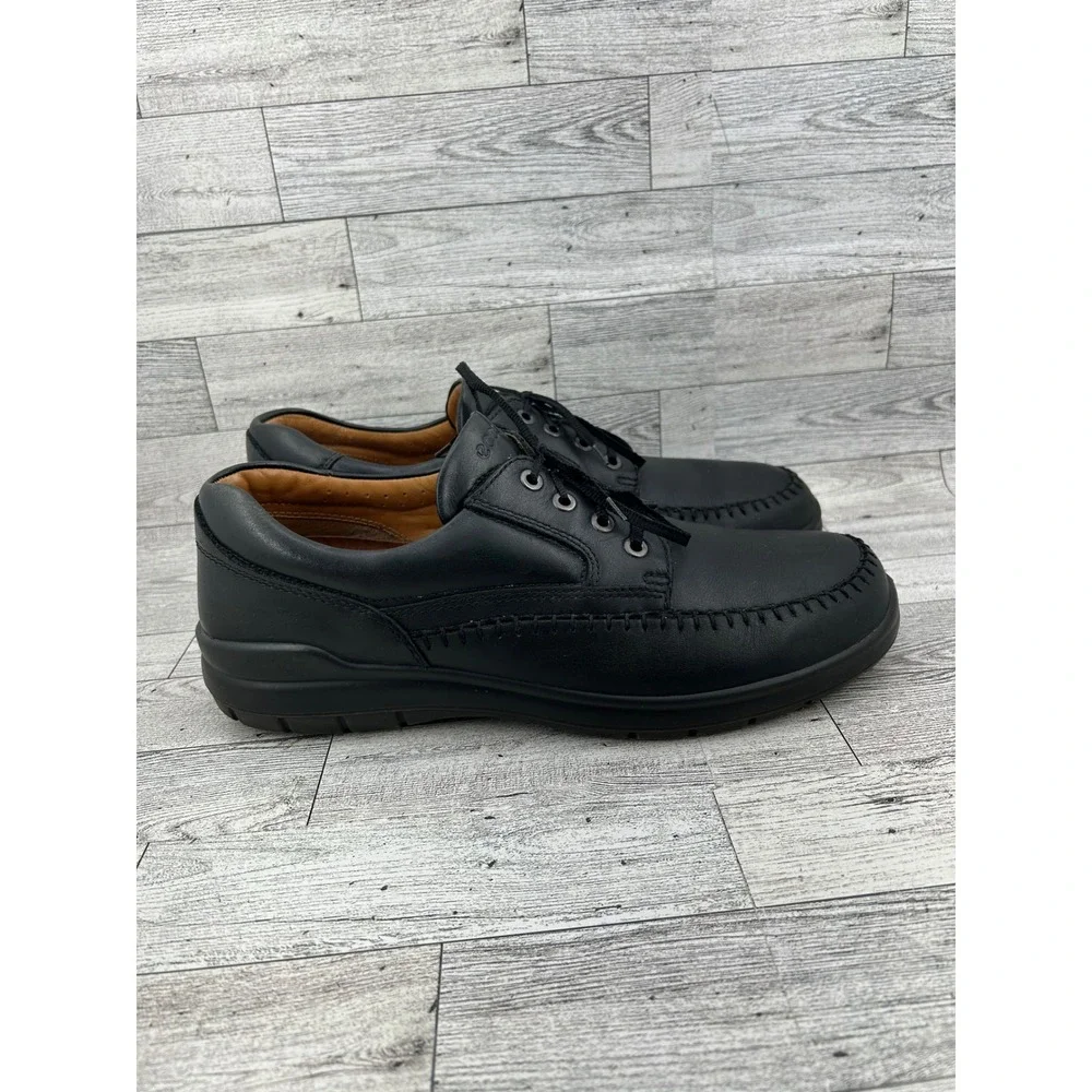 ECCO Black Leather Lace Up Comfort System Dress Shoes Men‎ Size EU 44 US 10.5